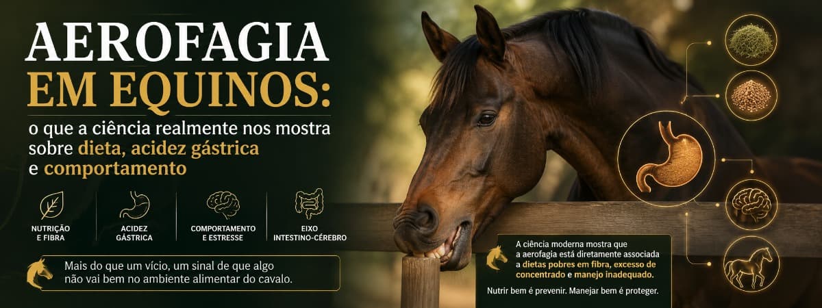 Aerofagia em Equinos: o que a ciência realmente nos mostra sobre dieta, acidez gástrica e comportamento