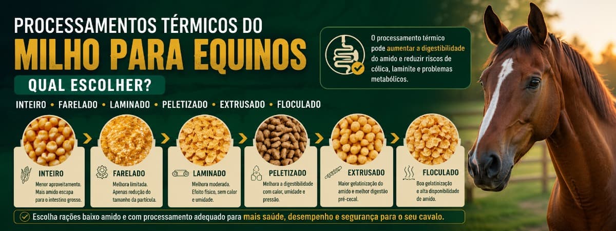 Processamentos térmicos do milho para equinos. Qual escolher?